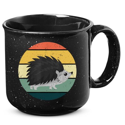 Retro Hedgehog Vintage Hedgehogs Cute Forest Animal Lover TShirt 15oz Campfire Ceramic Mug