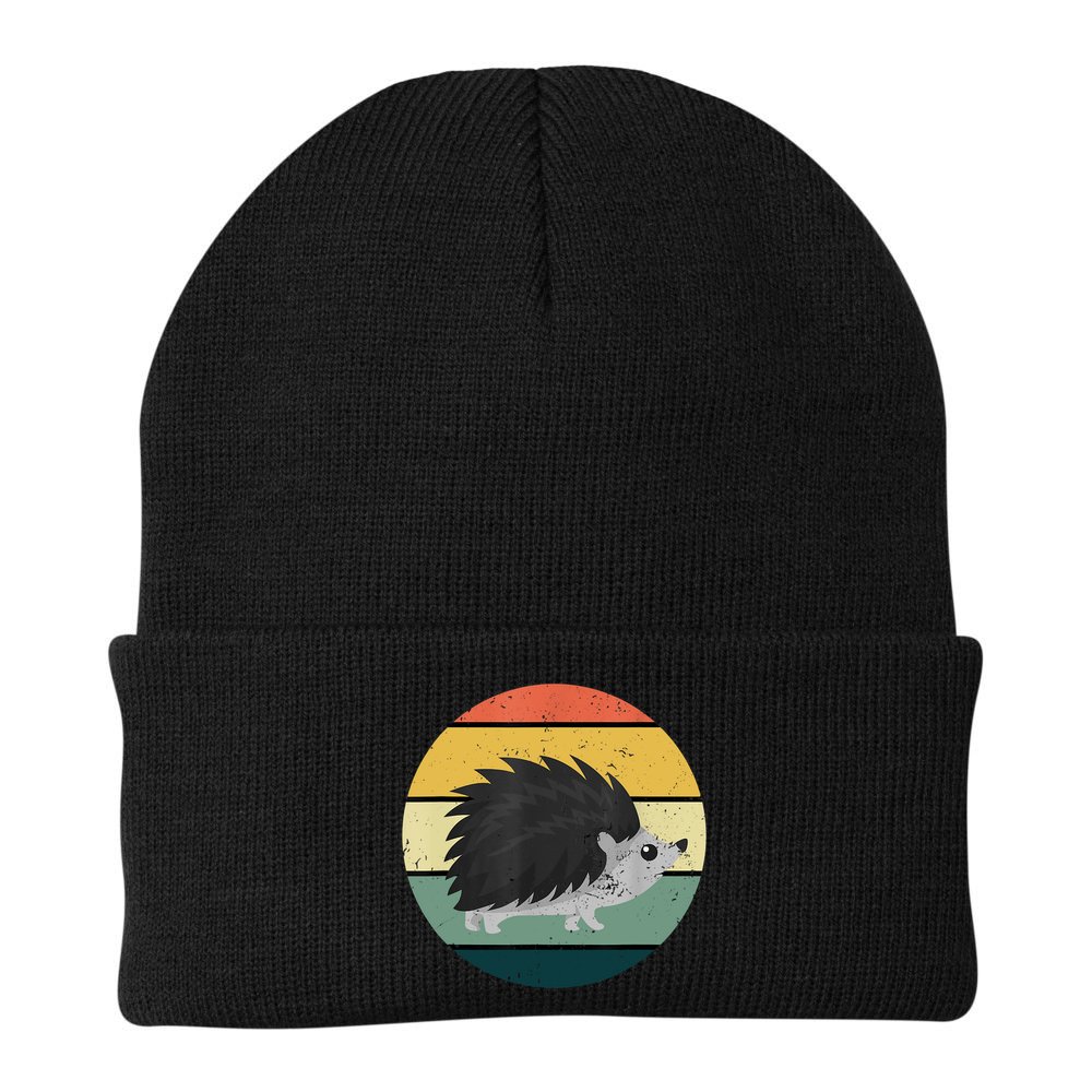 Retro Hedgehog Vintage Hedgehogs Cute Forest Animal Lover TShirt Beanie