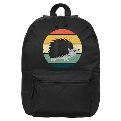 Retro Hedgehog Vintage Hedgehogs Cute Forest Animal Lover TShirt 16 in Basic Backpack