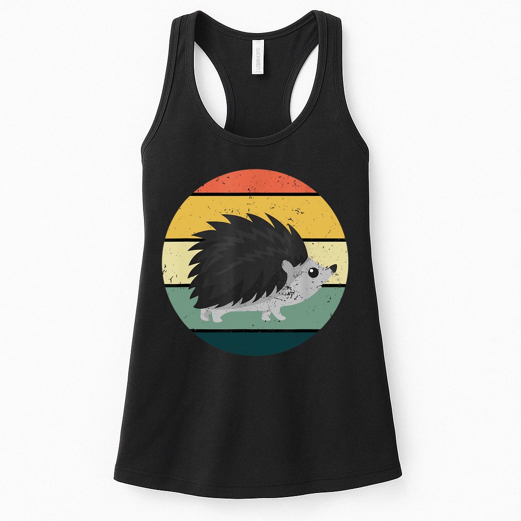 Retro Hedgehog Vintage Hedgehogs Cute Forest Animal Lover TShirt Womens Tank Top