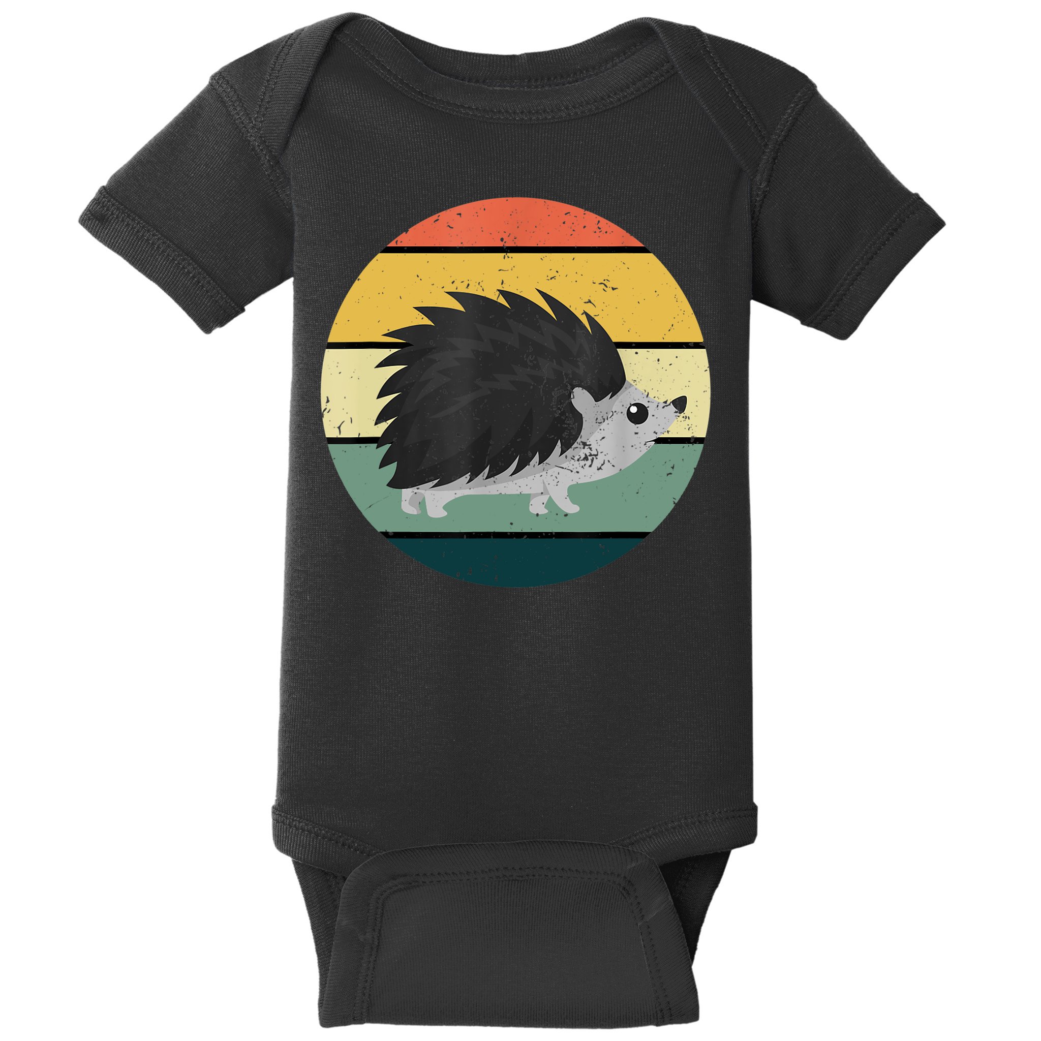 Retro Hedgehog Vintage Hedgehogs Cute Forest Animal Lover TShirt Baby Bodysuit