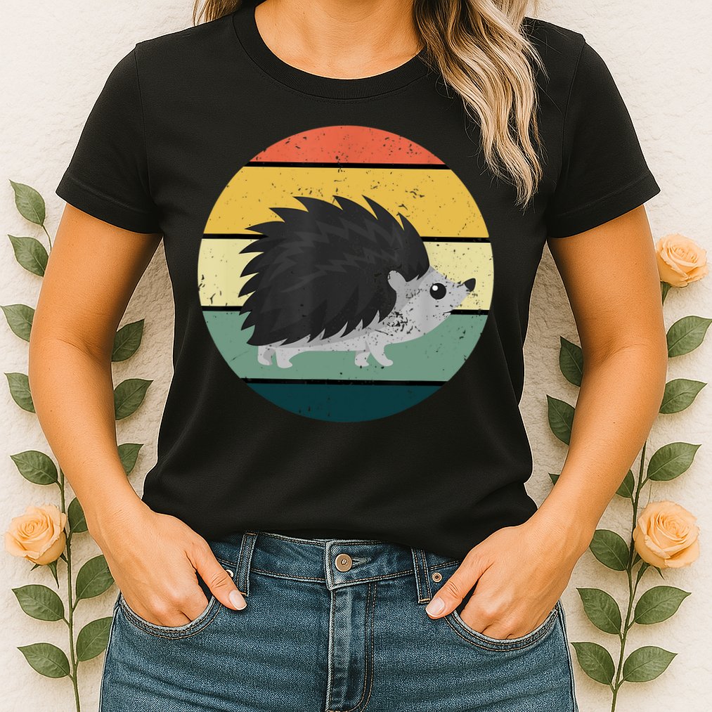 Retro Hedgehog Vintage Hedgehogs Cute Forest Animal Lover TShirt Womens T-Shirt