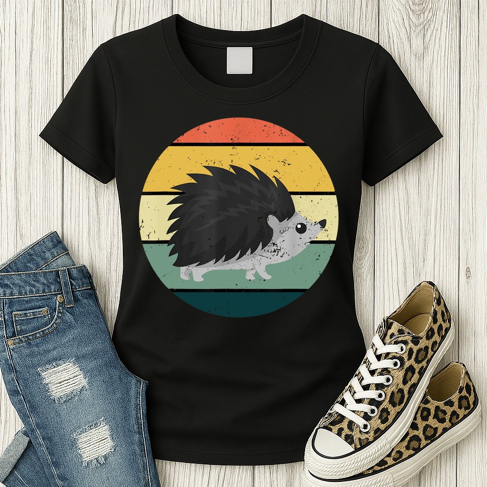 Retro Hedgehog Vintage Hedgehogs Cute Forest Animal Lover TShirt Womens T-Shirt