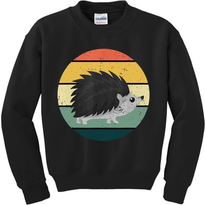 Retro Hedgehog Vintage Hedgehogs Cute Forest Animal Lover TShirt Kids Sweatshirt