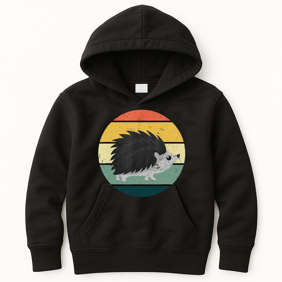 Retro Hedgehog Vintage Hedgehogs Cute Forest Animal Lover TShirt Kids Hoodie