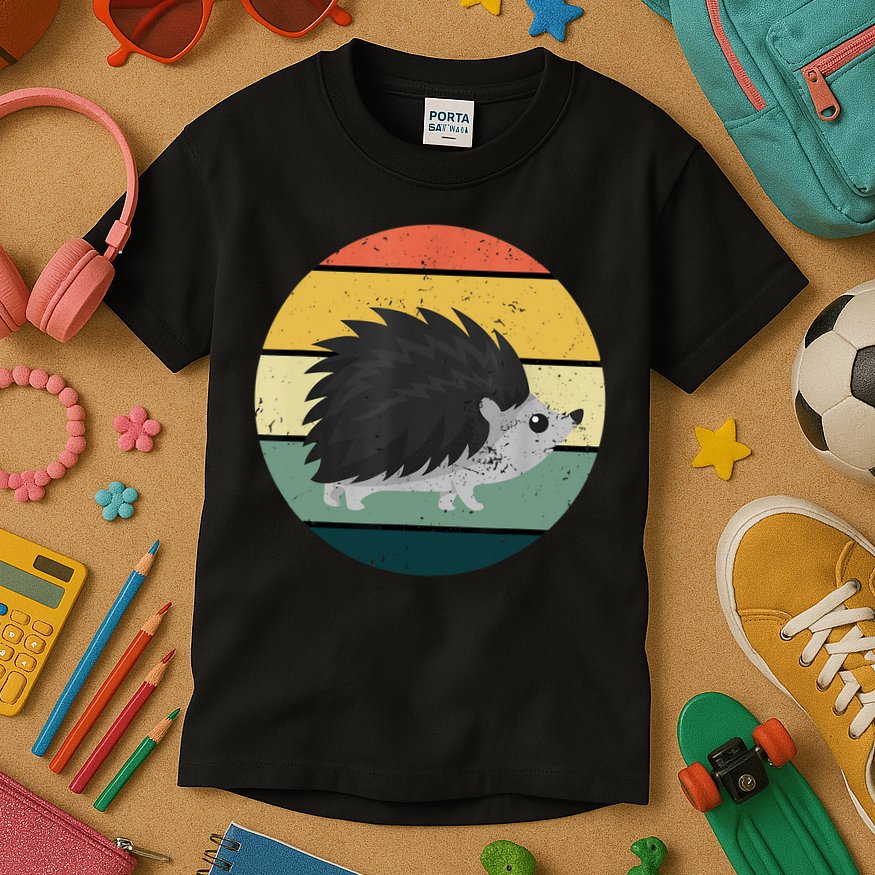Retro Hedgehog Vintage Hedgehogs Cute Forest Animal Lover TShirt Kids T-Shirt