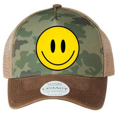 Retro Happy Vibe Smiley Face Happy Face Graphic Gift Legacy Tie Dye Trucker Hat