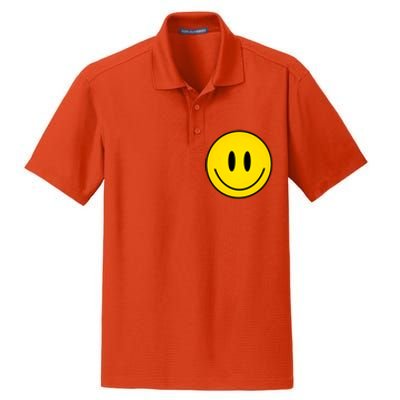 Retro Happy Vibe Smiley Face Happy Face Graphic Gift Dry Zone Grid Polo