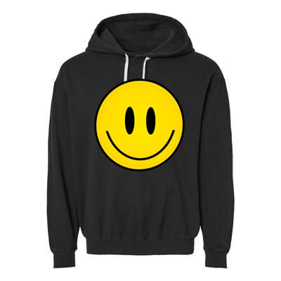 Retro Happy Vibe Smiley Face Happy Face Graphic Gift Garment-Dyed Fleece Hoodie