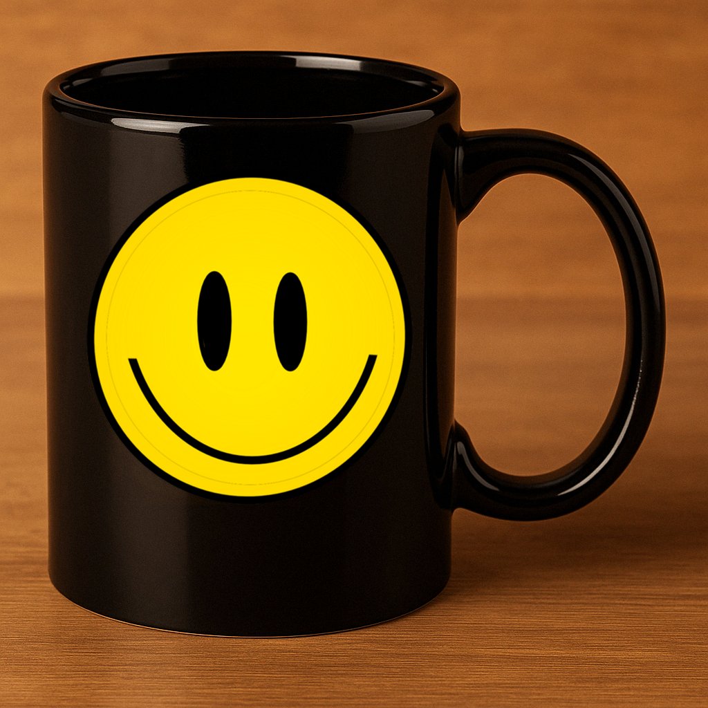 Retro Happy Vibe Smiley Face Happy Face Graphic Gift 11oz C Handle Ceramic Mug