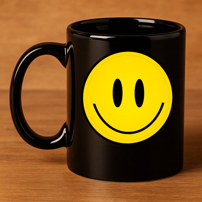 Retro Happy Vibe Smiley Face Happy Face Graphic Gift 11oz C Handle Ceramic Mug