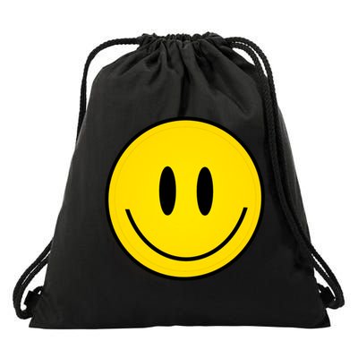 Retro Happy Vibe Smiley Face Happy Face Graphic Gift Drawstring Bag