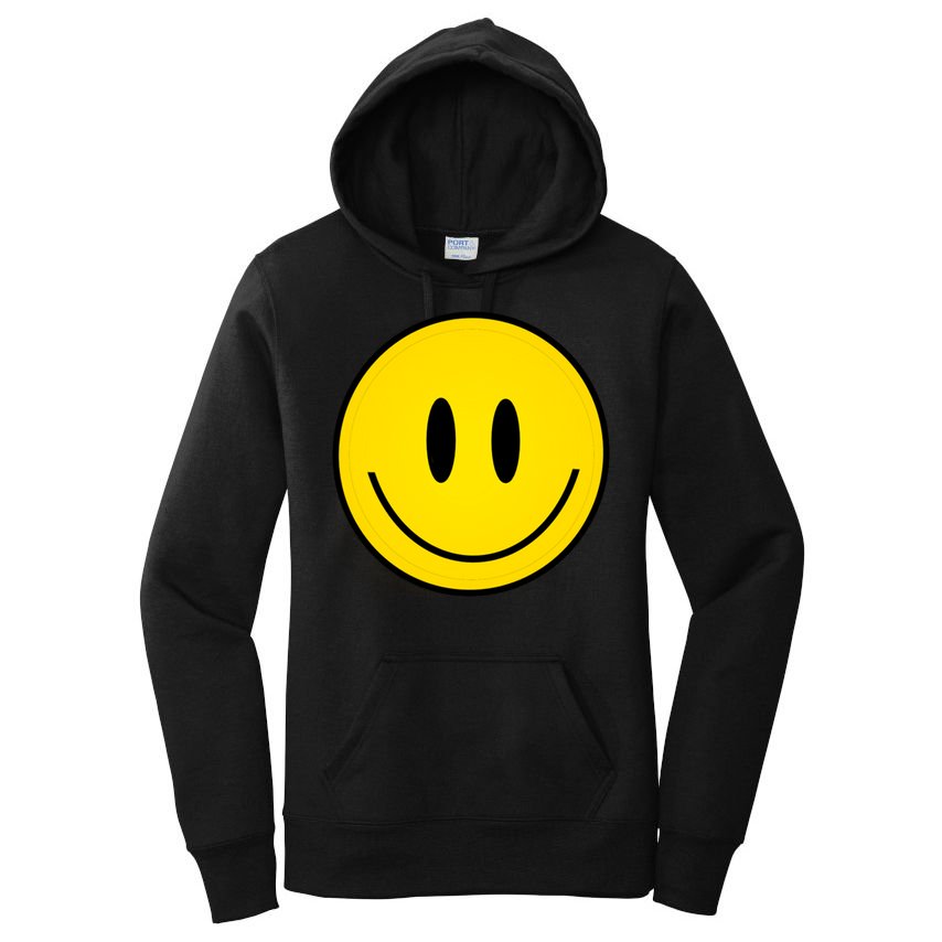 Retro Happy Vibe Smiley Face Happy Face Graphic Gift Women's Pullover Hoodie