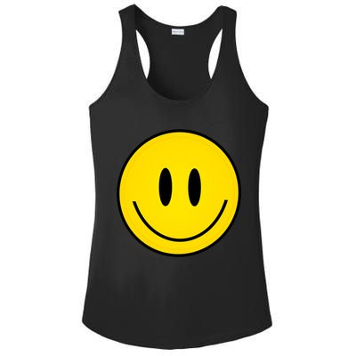 Retro Happy Vibe Smiley Face Happy Face Graphic Gift Ladies PosiCharge Competitor Racerback Tank