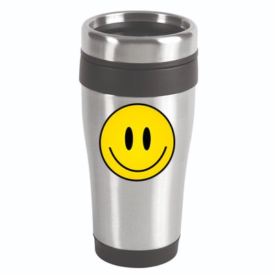 Retro Happy Vibe Smiley Face Happy Face Graphic Gift 16oz Travel Tumbler