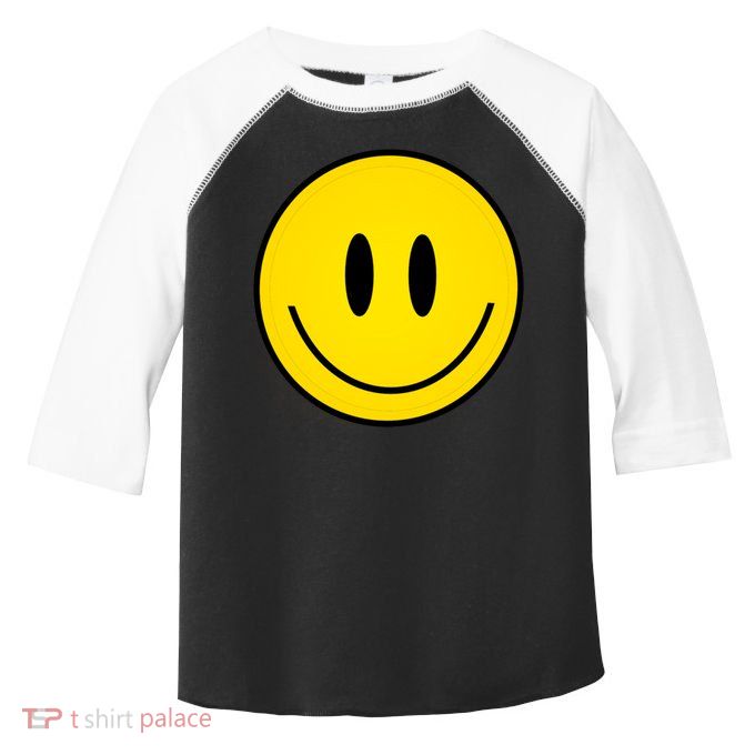 Retro Happy Vibe Smiley Face Happy Face Graphic Gift Toddler Fine Jersey T-Shirt