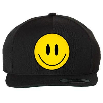 Retro Happy Vibe Smiley Face Happy Face Graphic Gift Wool Snapback Cap