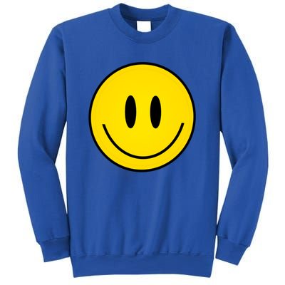 Retro Happy Vibe Smiley Face Happy Face Graphic Gift Sweatshirt