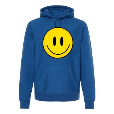 Retro Happy Vibe Smiley Face Happy Face Graphic Gift Premium Hoodie