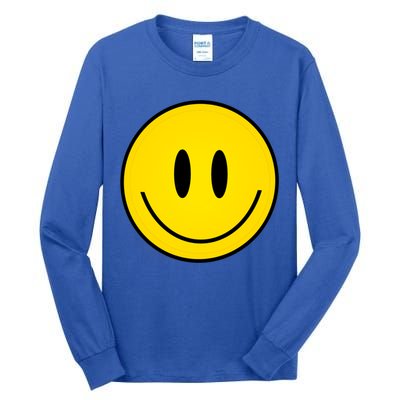 Retro Happy Vibe Smiley Face Happy Face Graphic Gift Tall Long Sleeve T-Shirt