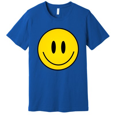 Retro Happy Vibe Smiley Face Happy Face Graphic Gift Premium T-Shirt