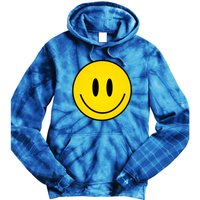 Retro Happy Vibe Smiley Face Happy Face Graphic Gift Tie Dye Hoodie