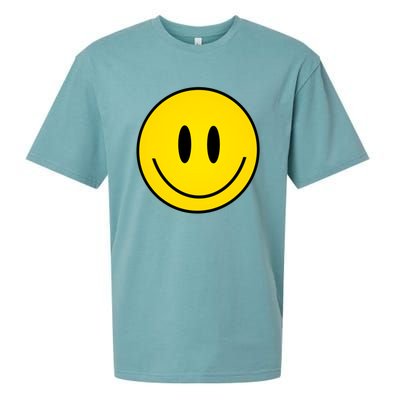 Retro Happy Vibe Smiley Face Happy Face Graphic Gift Sueded Cloud Jersey T-Shirt