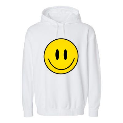 Retro Happy Vibe Smiley Face Happy Face Graphic Gift Garment-Dyed Fleece Hoodie