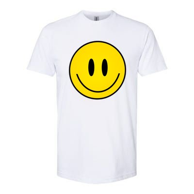 Retro Happy Vibe Smiley Face Happy Face Graphic Gift Softstyle CVC T-Shirt