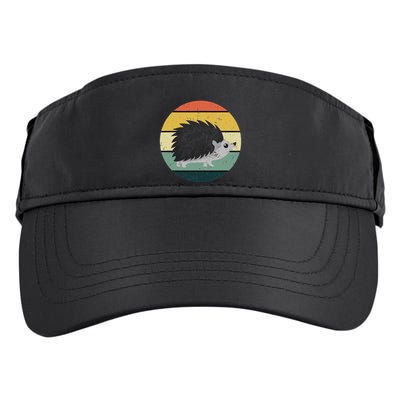 Retro Hedgehog Vintage Hedgehogs Cute Forest Animal Lover Adult Drive Performance Visor