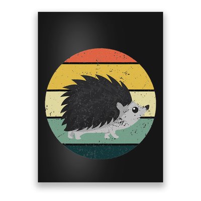 Retro Hedgehog Vintage Hedgehogs Cute Forest Animal Lover Poster