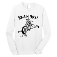 Raisin Hell Vintage Pinup Cowgirl Western Long Sleeve Shirt