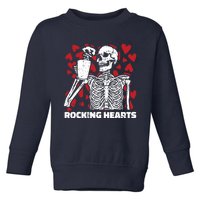 Rocking Hearts Valentines Day Funny Skeleton Drinking Coffee Toddler Sweatshirt