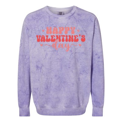 Retro Happy Valentine's Day Gift Colorblast Crewneck Sweatshirt