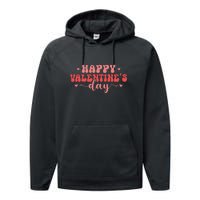 Retro Happy Valentine's Day Gift Performance Fleece Hoodie