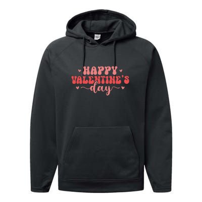 Retro Happy Valentine's Day Gift Performance Fleece Hoodie