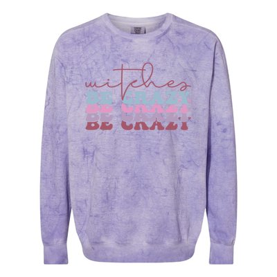 Retro Halloween Witches Be Crazy Gift Colorblast Crewneck Sweatshirt