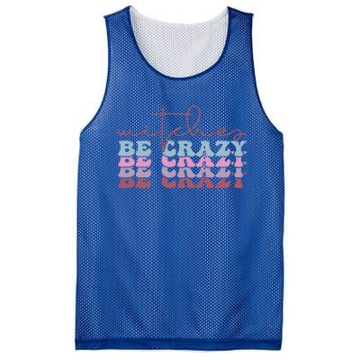 Retro Halloween Witches Be Crazy Gift Mesh Reversible Basketball Jersey Tank