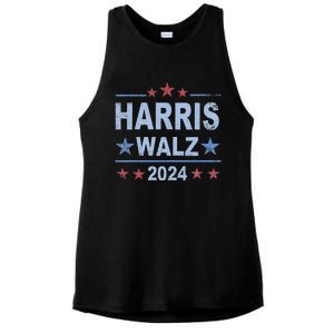 Retro Harris Walz 2024 Harris For President Vote Democrat Ladies PosiCharge Tri-Blend Wicking Tank