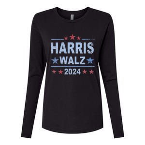 Retro Harris Walz 2024 Harris For President Vote Democrat Womens Cotton Relaxed Long Sleeve T-Shirt