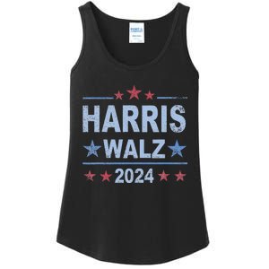 Retro Harris Walz 2024 Harris For President Vote Democrat Ladies Essential Tank