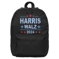 Retro Harris Walz 2024 Harris For President Vote Democrat 16 in Basic Backpack