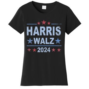 Retro Harris Walz 2024 Harris For President Vote Democrat Women's T-Shirt