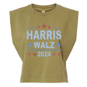 Retro Harris Walz 2024 Harris For President Vote Democrat Garment-Dyed Women's Muscle Tee