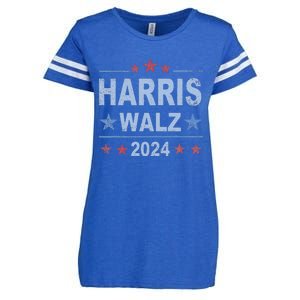 Retro Harris Walz 2024 Harris For President Vote Democrat Enza Ladies Jersey Football T-Shirt