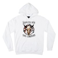 Raisin Hell With the hippies & the cowboys cow bull skull Hoodie