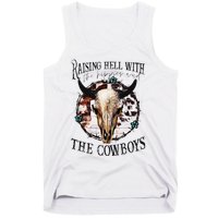 Raisin Hell With the hippies & the cowboys cow bull skull Tank Top