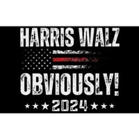 Retro Harris Walz Obviously 2024 Vintage American Flag Bumper Sticker