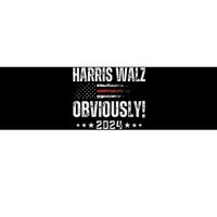 Retro Harris Walz Obviously 2024 Vintage American Flag Bumper Sticker