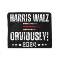 Retro Harris Walz Obviously 2024 Vintage American Flag Mousepad